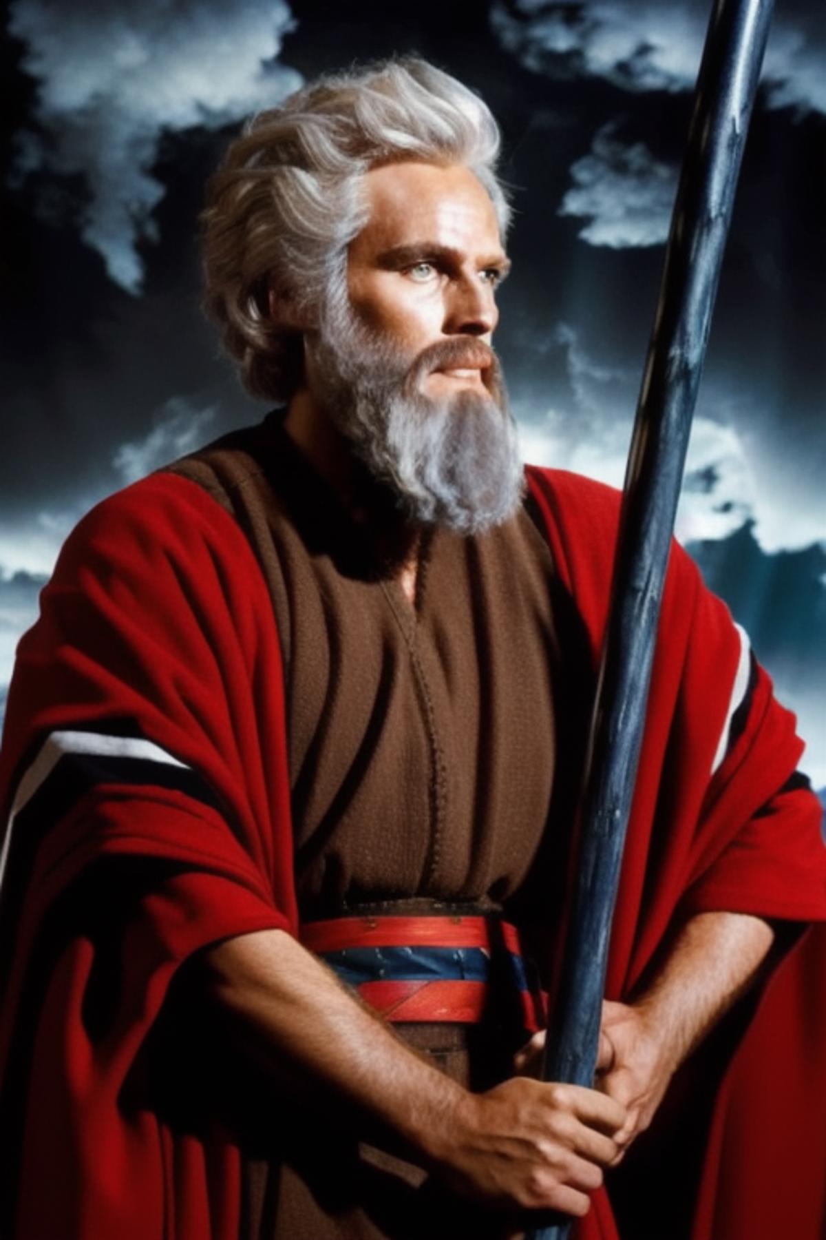 Moses Charlton Heston Ten Commandments V Stable