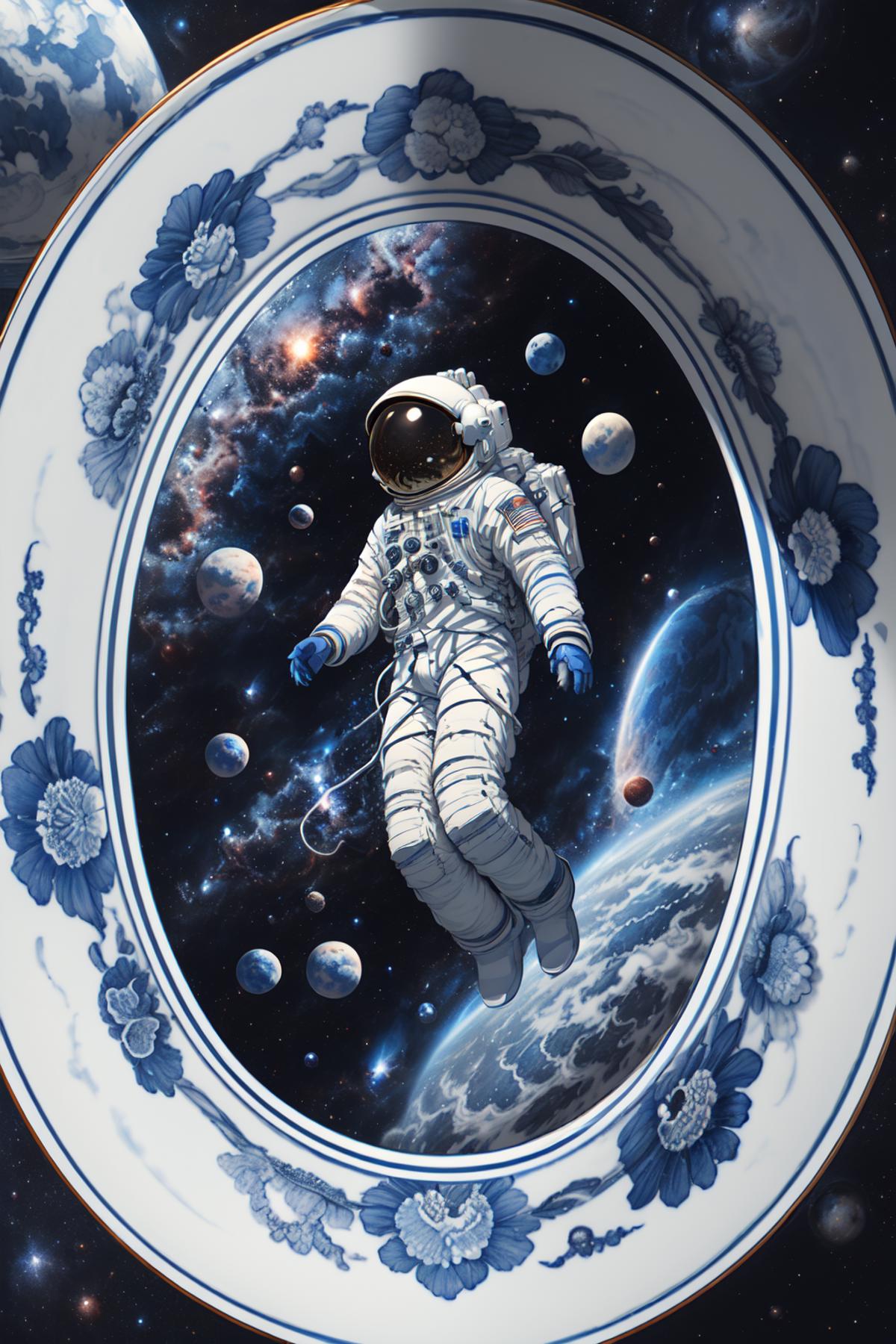 青花瓷宇宙 Blue and White porcelain Universe Chinese style Fantasy v1