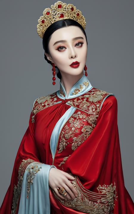 High Fashion, red lips,side_light,sweet,full body,hanfu,chinadress,
<lora:fbb_XL_3_-000005:1>,fbb,(portrait:1.2),chinese actress fan bingbing,in beijing,, (masterpiece,best quality,ultra high res:1.2),(photo-realistic:1.3),(beautiful face,exquisite face,skin texture:1.2),, dynamic, dramatic, haute couture, elegant, ornate clothing, High Fashion