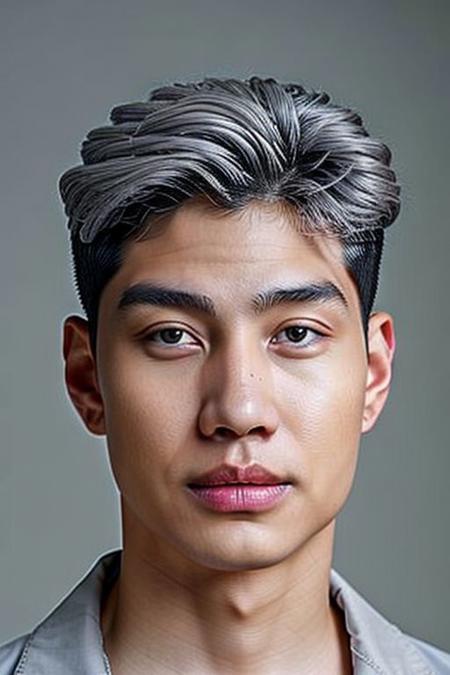 ((((1boy , full shot, gray short hair color :1.5)))),(8k, RAW photo, best quality, masterpiece:1.2), (realistic, photo-realistic:1.4), (extremely detailed CG unity 8k wallpaper) , ((  close up shot portrait of a charming Horsen posing for shang yoon magazine in light blue, in the style of deconstructed tailoring, close up, rounded, precisionist, limited color range, duckcore, celestial :1.4)),((super biggest muscle chest )), ((muscular arms and a broad chest, strong, athletic, muscle:1.3 )), hyper detailed, soft lighting, strong backlight, beautiful lighting , hyperreal, front shot, ((random photorealistic full pose :1.3)),(day scene:1.2) 4k, cinematic, widescreen, zoom out, intricate detail, finely detailed, hyper detailed, insane details, centered, epic composition, smooth, extreamly realistic, cenematic, attractive beautiful, hyper realistic, photographed by Canon EOS 6D Mark II RF