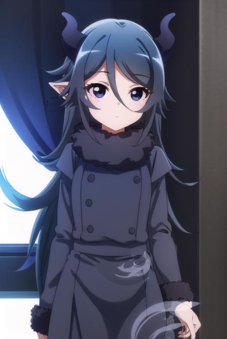 lutiabutte, <lora:lutia butte s2-lora-nochekaiser:1>,
lutia butte, long hair, bangs, black hair, hair between eyes, horns, pointy ears, (black eyes:1.5),
BREAK long sleeves, fur trim, fur collar,
BREAK indoors,
BREAK looking at viewer, (cowboy shot:1.5),
BREAK <lyco:GoodHands-beta2:1>, (masterpiece:1.2), best quality, high resolution, unity 8k wallpaper, (illustration:0.8), (beautiful detailed eyes:1.6), extremely detailed face, perfect lighting, extremely detailed CG, (perfect hands, perfect anatomy),