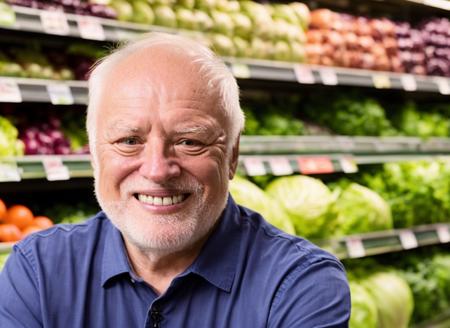 <portrait of smiling sks person in grocery store, masculine, epic > (photo, studio lighting, hard light, sony a7, 50 mm, hyperrealistic, big depth of field, mate skin, pores, wrinkles, concept art, colors, hyperdetailed, hyperrealistic) , (buying cabbage)