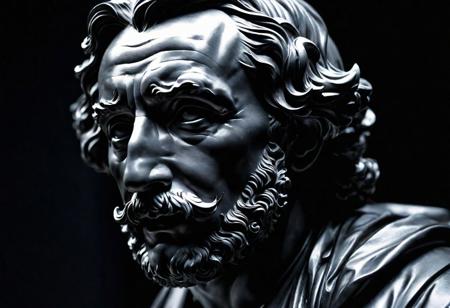 "Dramatic Sculpture by Gian Lorenzo Bernini", abstract art, imperfections, unique, bokeh, HDR, high quality, famous artist, dramatic lighting, close-up, abstract expressionism, oil painting, Rembrandt lighting, soft focus, modern art, portrait, (blindness, visual impairment, disability, lack of sight, monochromatic, dark shadows, braille, textured surface, limited perspective, dark background)