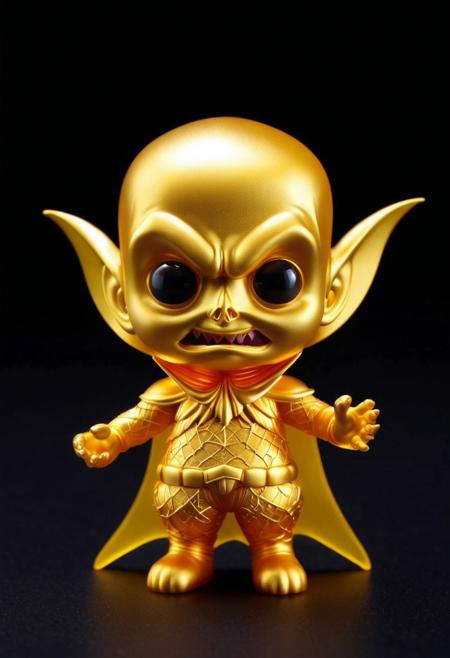 XCYP Art Toy,A sweet Little matte golden dracula, japanese sofubi EVA Material) Artist Design Piece,Award-Winning Lens,Highly Detailed,Ultra High Resolution,32K UHD,Clear Focus,Best Quality,Masterpiece.,