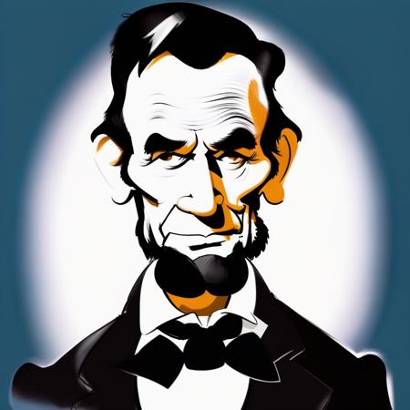 Caricatures style picture of Abraham Lincoln,beard,bowtie,solo,portrait,simple background,looking at viewer,realistic,shirt,monochrome,greyscale,white background,sketch,upper body,nose,collared shirt,traditional media,jacket,white shirt,thick eyebrows,formal,parody,old man,<lora:CaricaturesInpaintTDXLv1a:1.15>,