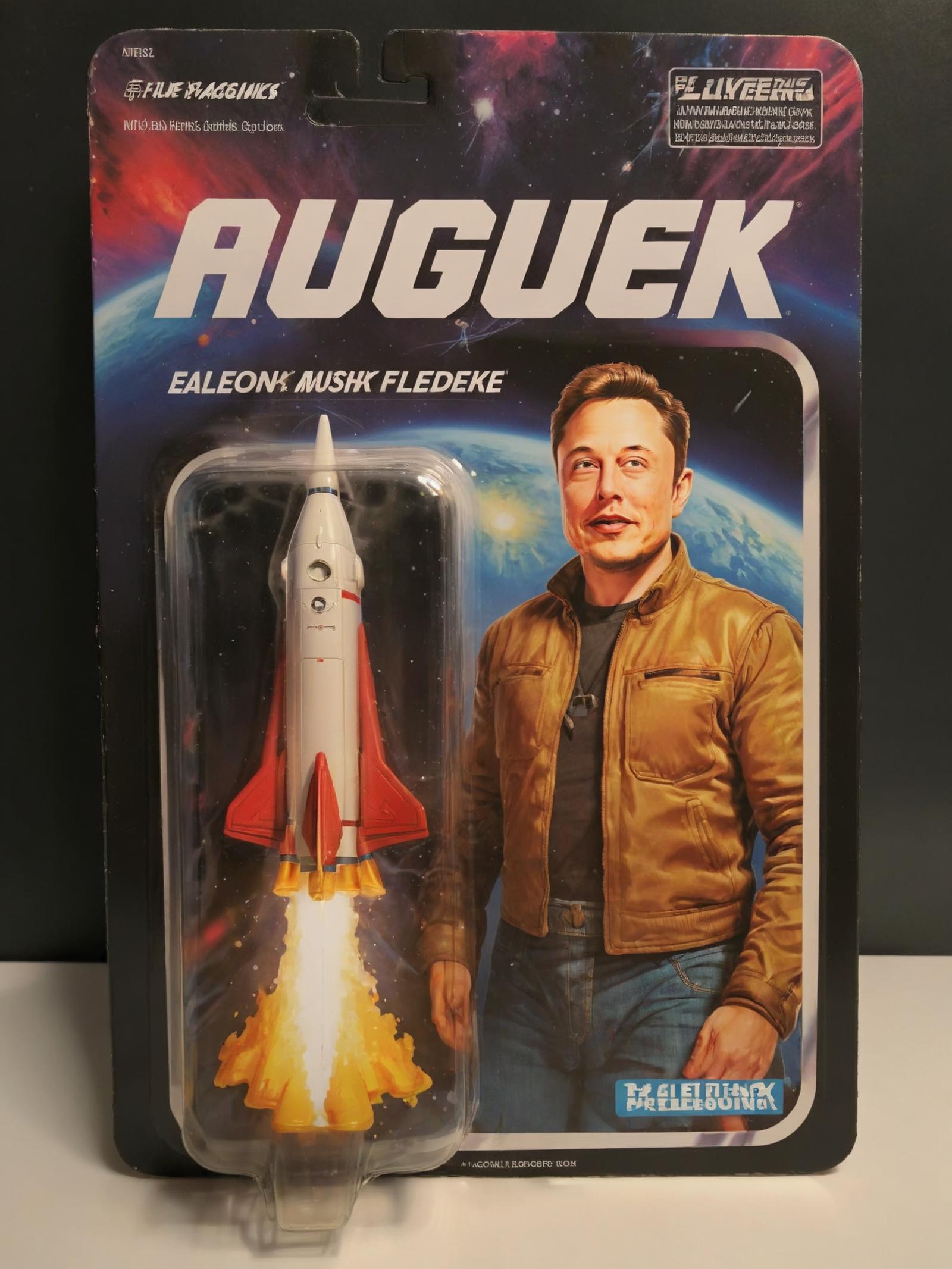 Elon Musk as Tony Stark in Iron Man suit action figure.