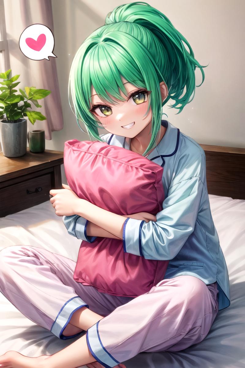 pillow hug/ holding pillow with speech bubble Concept LoRA image by ysnoosk9900