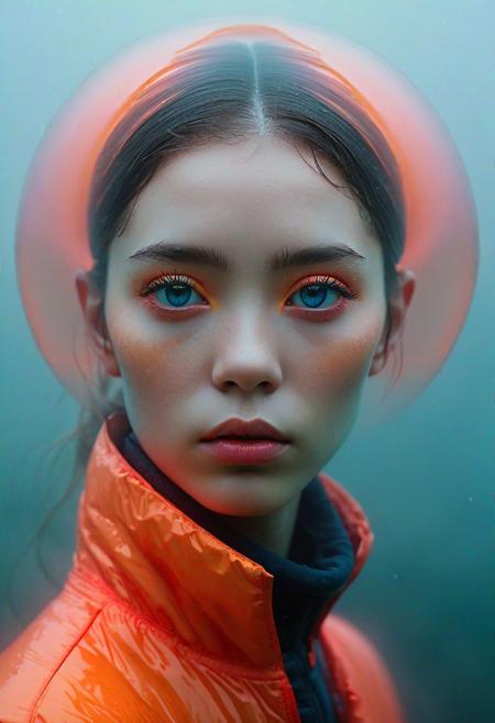 (Portrait by Takashi Kijima and Lisa Barnard:1.2), award winning, Barioth , (aesthetic of hyperpop art with rippling atmosphere:0.5), fog, total clarity, f/1.4, symmetry and balance, avant-garde sublime opus magnum with splendid details, (salmon and phthalo turquoise colors:0.1), <lora:MJ52:0.7>
(Faye Wray:1.3), , 100mm f/2.8 macro lens, 
full body, battle stancevibrant, neon colors, , highly detailed,byJocelyn Hobbie and Charles Dwyer, Triadic color guide,Leica Q2 with Summilux 28mm f/1.7 ASPH, ,clear face, Ultra High Resolution, wallpaper, 8K,Rich texture details, hyper detailed, detailed eyes, detailed background, dramatic angle, epic composition, SimplepositiveXLv1 (masterpiece, high quality, fisheye:1.2), (close-up portrait:1.1), solo, model photoshoot, (black theme:1.1), a stylish girl,