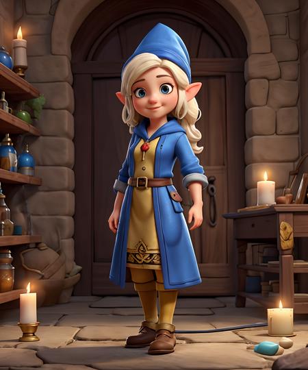 a cartoon image of a woman holding a candle and a lamp, a young female wizard, she is in the potions workshop, female wizard, a beautiful female wizard, beautiful female wizard, aesthetic, female genie, female gnome artificer, an alchemist gnome, muscular female gnome engineer, beautiful full body concept art, maya ali sorcerer, female dwarven noblewoman, gnome, spirit fantasy concept art, splashcreen character art, blue tunic and robes, female mage, portrait female elf wizard, render of mirabel madrigal, dota, gandalf as a woman, alchemist girl, epic mage girl character, (((mad))) elf princess, "dnd dwarf, female mage, antasy character, disney concept art : nixri, beautiful character painting, gnome druid, beautiful elf with ornate robes, ferred - themed robes and hat