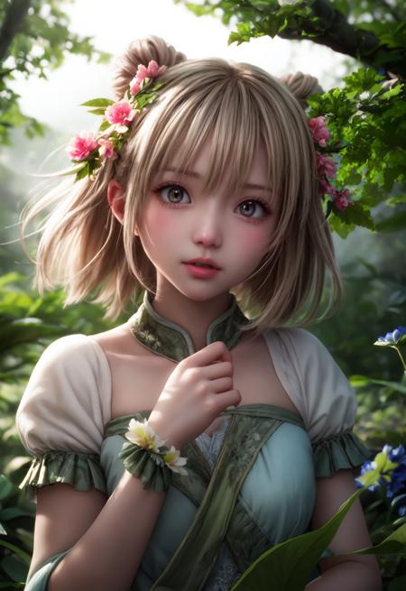 girl in a forest with floating flowers, river, puffy, puffy cheeks, cute,
vibrant colors, colorful art style, 
soft lighting, soft shadows, detailed textures, dynamic lighting,  
nice hands, perfect hands, 
<lyco:GoodHands-beta2:1.0> 
<lora:add_detail:1>