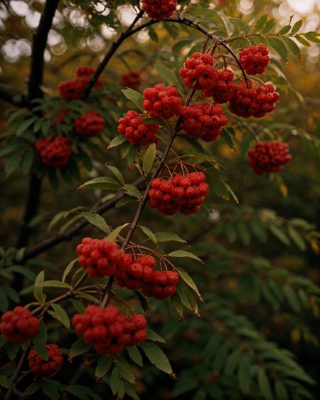 ryabina branch and berries