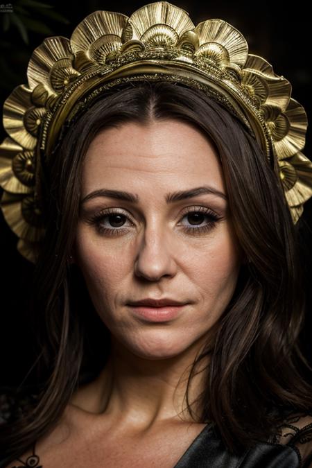 <lora:Suranne_Jones:1> masterpiece, best quality, detailed face, a mature s1873j, 1girl, solo, day of the dead costume ,  shrine , evening