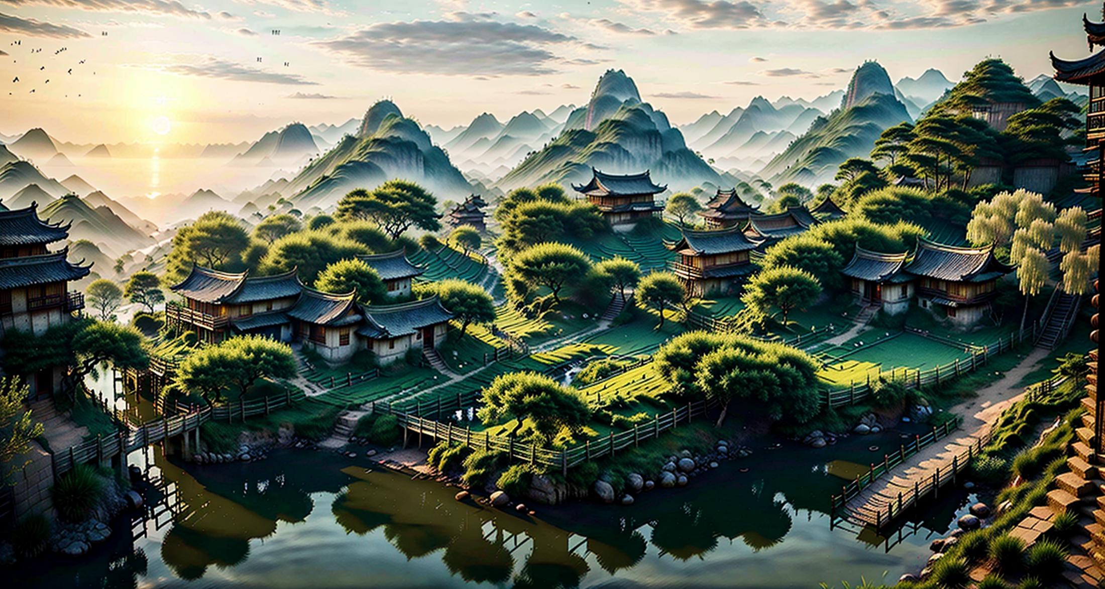 Ancient Chinese Scenery Background XL image by ronhong