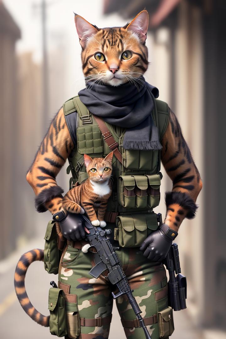 Cat with Gun | Civitai