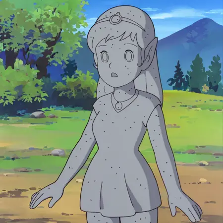 石化したアプリコット姫(ボスコアドベンチャー,1986)/Petrified princess Apricot(Bosco Adventure)