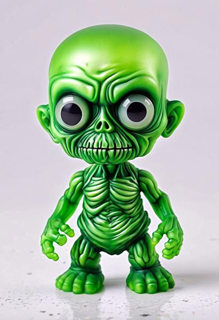 XCYP Art Toy,A little green zombie , japanese sofubi EVA Material, airbrush painted, Artist Design Piece,Award-Winning Lens,Highly Detailed,Ultra High Resolution,32K UHD,Clear Focus,Best Quality,Masterpiece.,