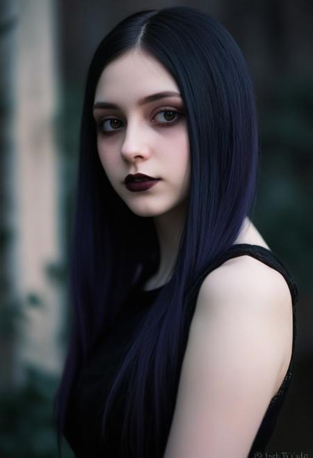 (((top-priority))), real-life, goth-girlfriend, split ambient twilight light, shallow focus, realistic shadows, ideal, vellus hairs, best image, best quality, depth of field, perfect composition, suggestive:1.2,