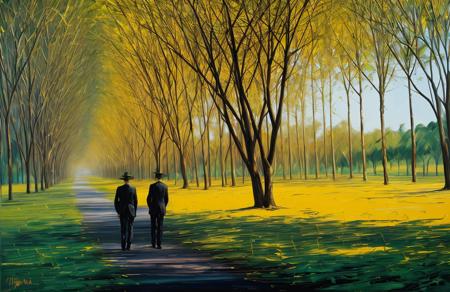(style of Josh Adamski:1.1), a painting,scene painting,scenery, stand ,parcel ,thicket ,hacienda ,arboretum ,plantation , Grassland ,