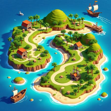 DR_Cartoon Island Drawing_Game Scene Generation v1.0