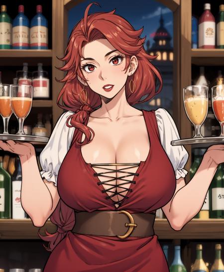 ifmatilna,maturefemale,lips,longhair,red hair dress cleavage cleavage,cape