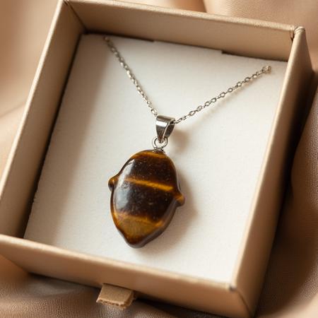 Support & Buzz Tiger's eye Khamsa Pendant Necklace sterling silver – Jewelry LoRA (Flux Dev) v2.0