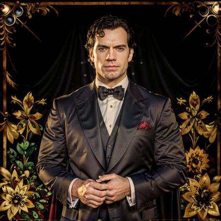 professional photography, portrait of henrycavill person, still film, high resolution, 4k, photo by Sacha Goldberger,   <lora:henrycavill_112050:1>  <lora:khokhloma_style:1>