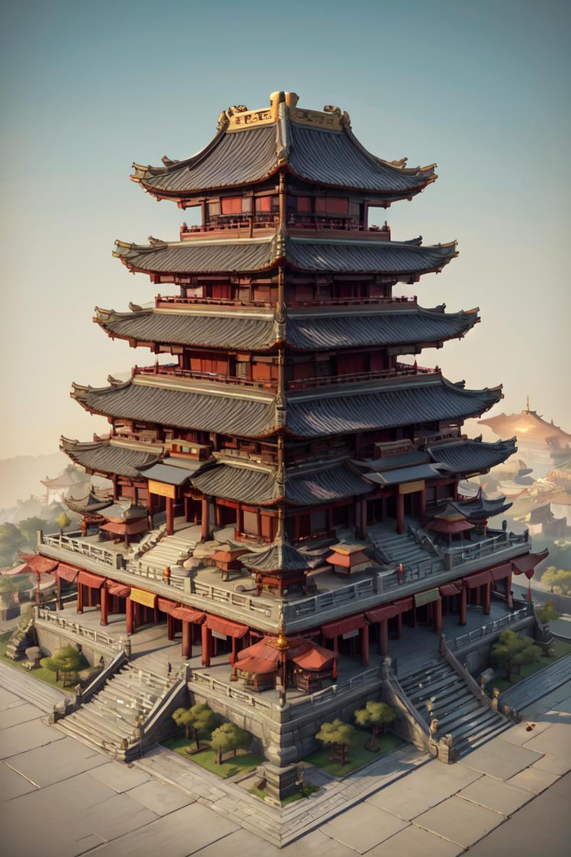 Isometric Chinese style Architecture LoRa image by aji1
