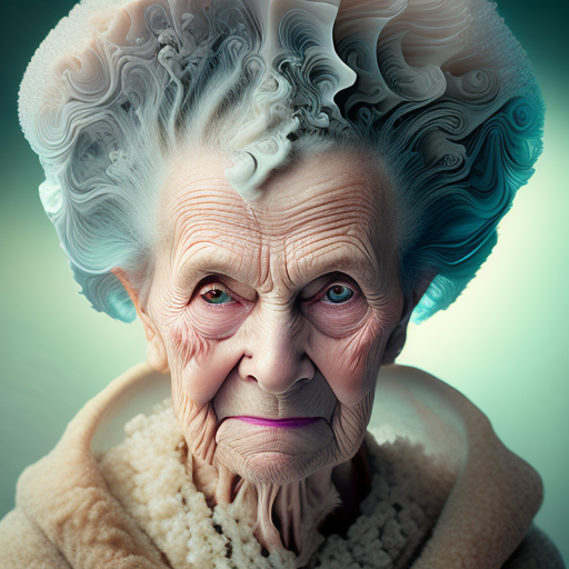 photo of a  elderly woman, extreme closeup, wearing Toga, pastel,  cloudport, by atist