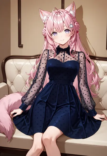 Polka Dot Velvet Dress