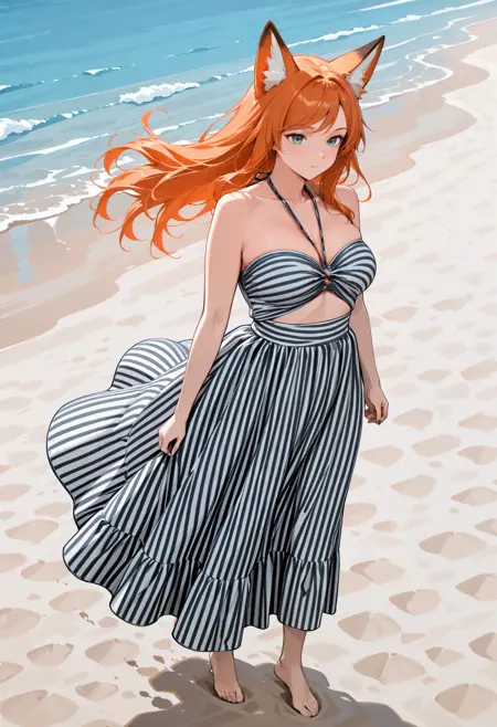 Striped Cutout Dress