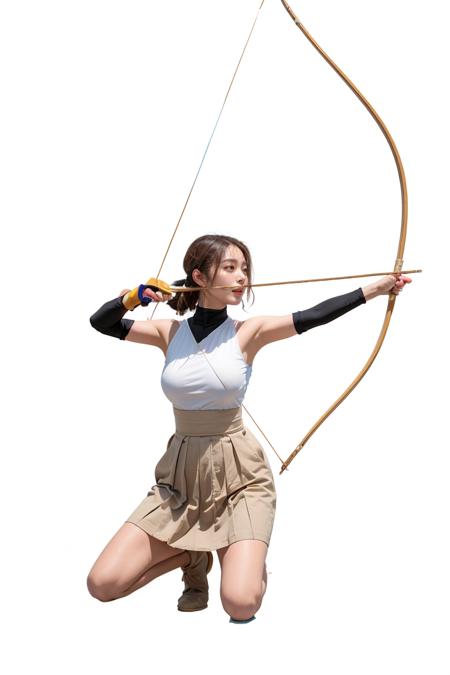 kyudo holding bow (weapon) drawing bow arrow (projectile)