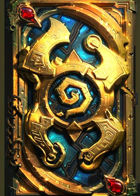 gold coins, gems, treasure, transparent background, symmetrical, <lora:hearthstone_cardback:1>