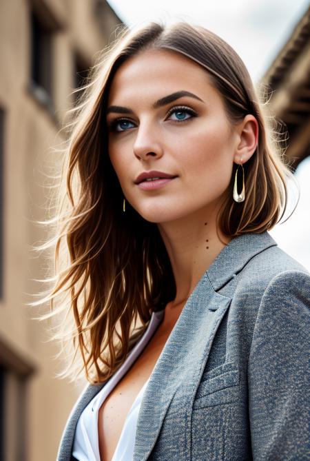 photo of 24 y.o woman,face, high detailed skin, skin pores, coastline, overcast weather, wind, waves, 8k uhd, dslr, soft lighting, high quality, film grain, Fujifilm XT3
Nova,1girl.solo, happy, [(finely detailed beautiful AMBER Yellow eyes: 2), symmetrical pupils, extremely detailed pupils], lustrous skin, show Clavicle, perfect skin, (adult face:1.2), (medium_breasts:1.3), ((full body,from below)), Proper body proportion,perfect body, ((business attire)), [color background], city, earrings, looking to the side, blonde hair, short hair,