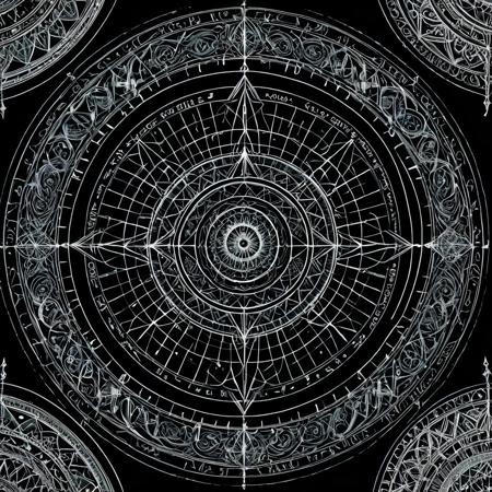 Finely detailed vector illustration, geometry, calculations, math , ultra realistic quality, circle symbol, white background, hyperdetailed, intricately detailed,  triadic colors,fantastical,intricate detail,splash screen,complementary colors, fantasy concept art, 8k resolution, masterpiece, white chalk on black stone, sketches, scratches,