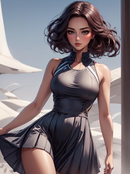 concept art woman wearing a tennis dress <lora:xl_tennis_dress-1.0:0.8>, sultry, sexy . digital artwork, illustrative, painterly, matte painting, highly detailed