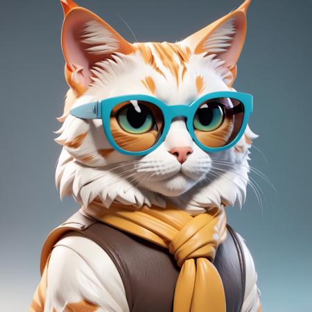 3D Render Style, 3DRenderAF, 
A cat wearing sunglasses, 
 <lora:3DRenderConfig4:1>