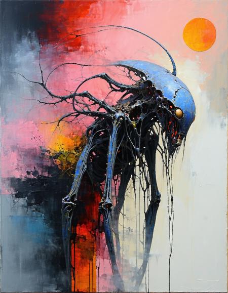 biomorphic dystopian creature, organic texture, unnatural, Mark Rothko, hyper detailed