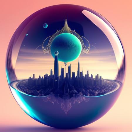 (orbai)++, a glass ball with a city inside