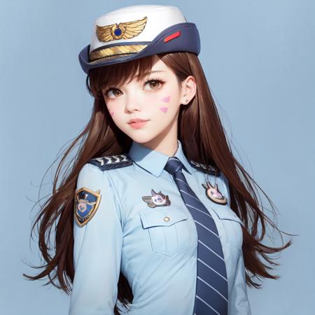 (detailed blue background), masterpiece, best quality, Officer_DVa, female_service_cap, brown_eyes, pink_facial_mark
 <lora:Officer_DVa-05 (1):1>