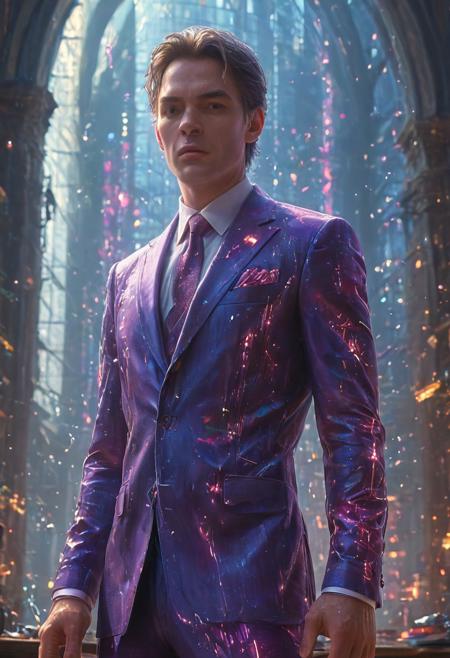 (best quality,up_8,up_9,8k,master_class,masterpiece,real good,totally awesome.vibrant colors,perfect beautiful early morning light)).man in business suit with circuits in an office with large window with cyberpunk skyscrapers in background