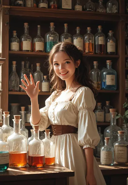 Alchemical cabinet, alchemist's shelves (workplace PACK)