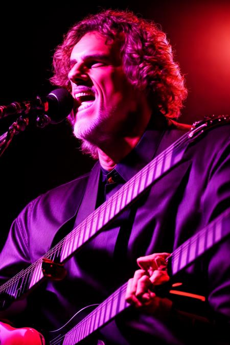 portrait photo of sks man in the stage with a guitar, very detailed face, high quality, in the night, 8k  <lyco:locon_perfecteyes_v1_from_v1_64_32:0.80> <lora:spinetta:1>