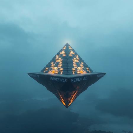 a floating pyramid