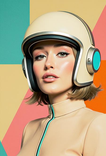 woman, futurism, retro anime, daft punk, immersive composition, ingmar bergman style, persona, matte color palette, old colors, beige, pink, mint, orange, teal, vintage soviet, abstract, make up, <lora:dmd:1>, <lora:oksiv01:1>