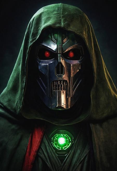 Vivid portrait of Marvel's Doctor. Doom As A Sith Lord From Star Wars