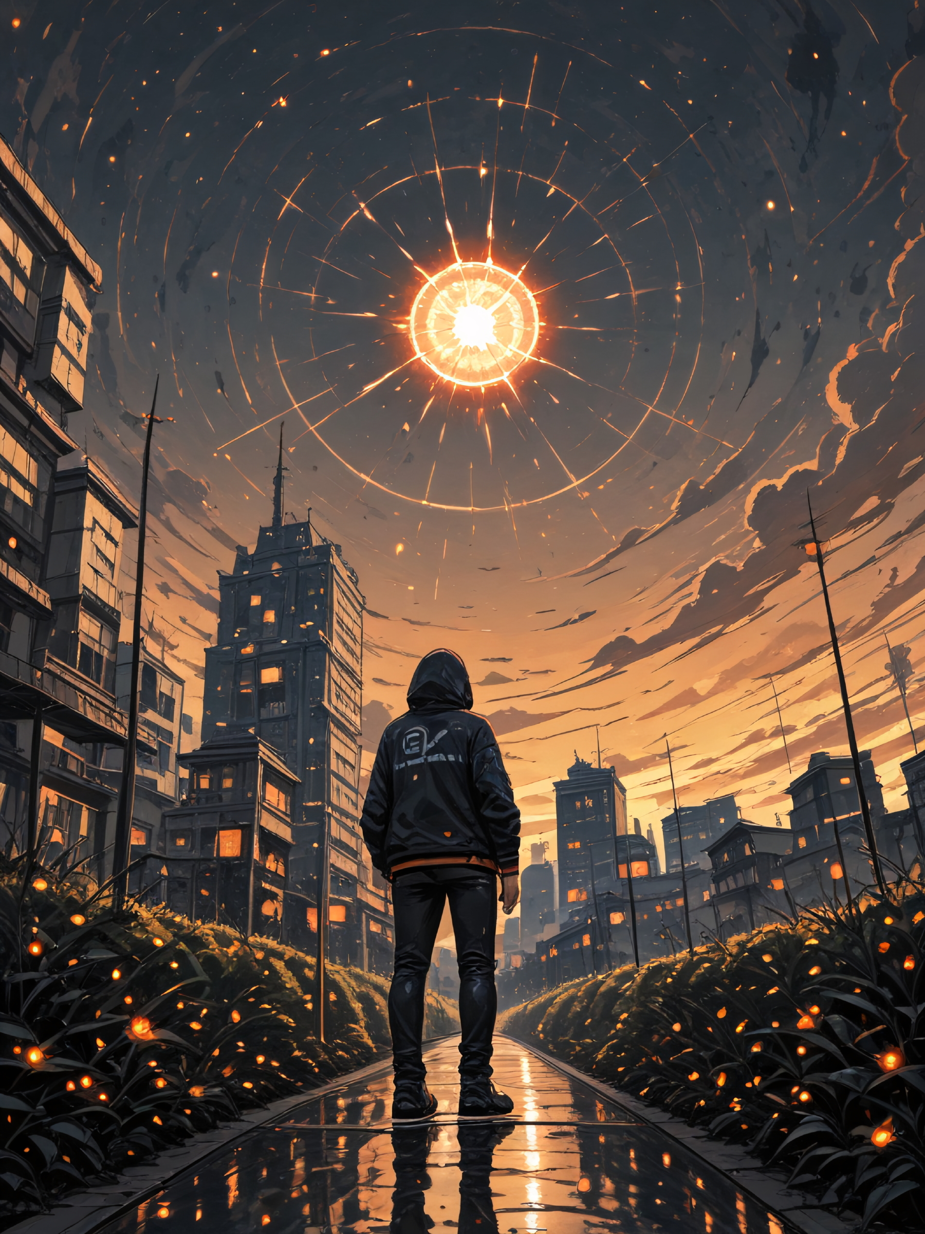 masterpiece__best_quality__amazing_quality__atmospheric_perspective___hood__solo__cloud__sky__building__outdoors__pants__from_behind__jacket__reflection__city__black_pants__standing__ho_3977107250.jpg