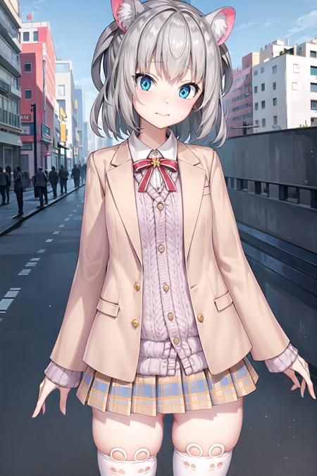 (masterpiece, best quality), (1girl, solo), city
<lora:hoshimiVR_a5:0.7>, vr-hoshimi, jacket, white thighhighs