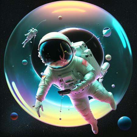 bubblerealm  <lora:bubblerealm_model:0.5> astronaut