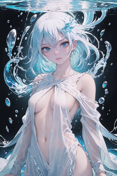 masterpiece, hyper detailed, best quality, extreme detailed, illustration, Delicate Composition, 
fussion of abstract and fluid art, (dynamic view:1.1), 1 girl, (head tilt:0.8),solo, iridescent hair, small breasts, (blouse:0.8), (double exposure:1.0), fluid hair, fussion of fluid and hair,
simple background, light background,
//,