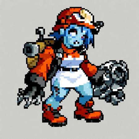 <lora:metalslugxl:1.1>, score_9, score_8_up, metalslugxl, pixelated, mspixel, (solo), zombie, cyborg, flesh, full body, from side, slim, wide hips, short stack, short limbs,  BREAK, (solo:1.3), wrench, engineer uniform, construction helmet, boots, black gloves, simple background, talons, (white background)
